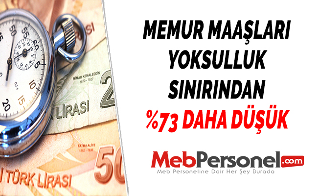 MEMUR MAAŞLARI YOKSULLUK SINIRINDAN %73 DAHA DÜŞÜK