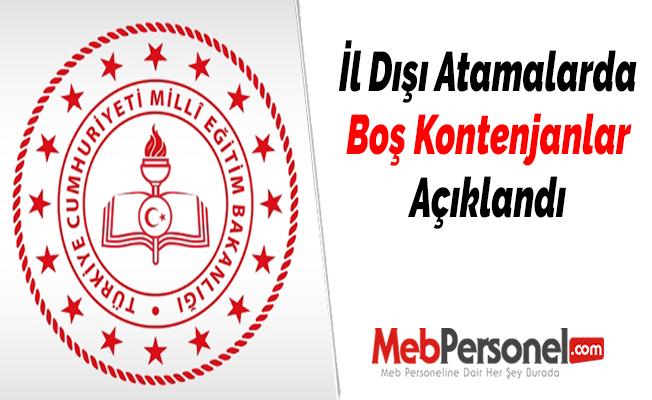 İl Dışı Atamalarda Boş Kontenjanlar Açıklandı