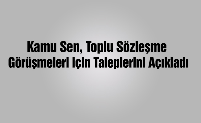 Kamu Sen, Toplu Sözleşme Görüşmeleri için Taleplerini Açıkladı