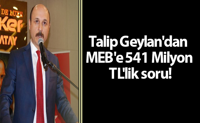 Talip Geylan'dan MEB'e 541 Milyon TL'lik soru!