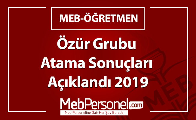 Öğretmenlerin 2019 Ağustos Özür Grubu Atama Sonuçları Açıklandı