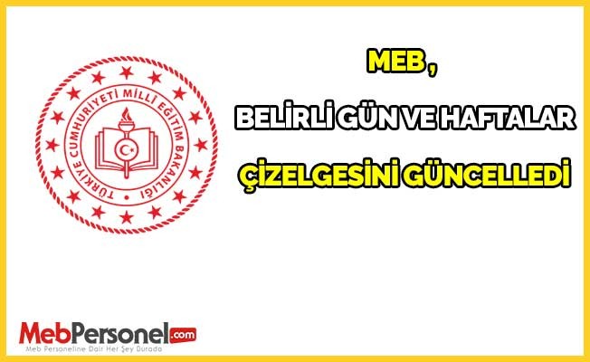 MEB, 'belirli gün ve haftalar çizelgesi'ni güncelledi