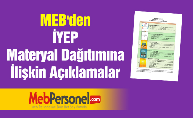 MEB'den İYEP Materyal Dağıtımına İlişkin Açıklamalar