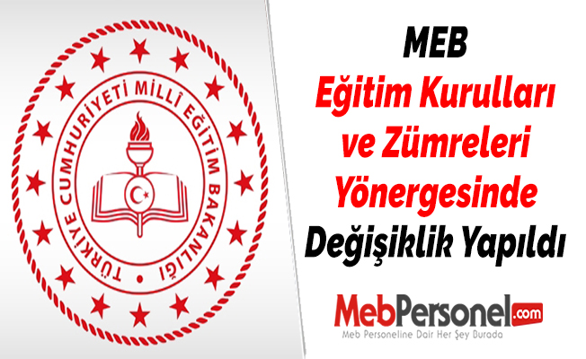 MEB Eğitim Kurulları ve Zümreleri Yönergesinde Değişiklik Yapıldı