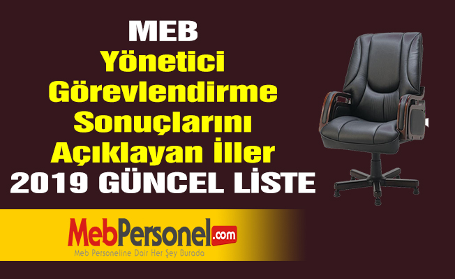 MEB Yönetici Görevlendirme Sonuçlarını Açıklayan İller - 80  İL