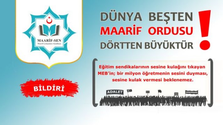 "MAARİF ORDUSUNA GÜNCELLEME ÇAĞRISI YAPIYORUZ!"