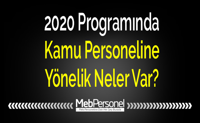 2020 Programında Kamu Personeline Yönelik Neler Var?