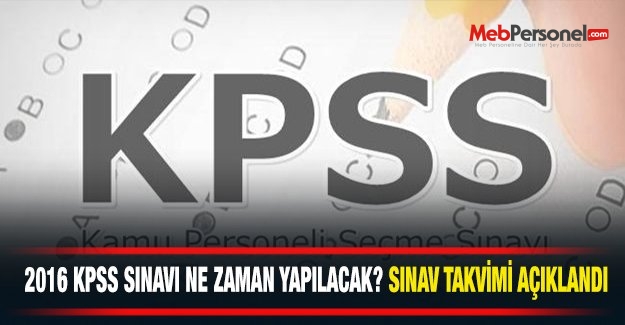 ÖSYM Sınav Takvimi - KPSS Ne Zaman?- 2016
