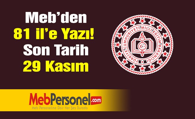 MEB'den 81 ile yazı! Son tarih 29 Kasım!