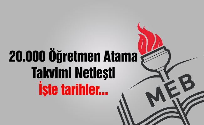 MEB, 2020 ocak dönemi 20.000 Öğretmen Atama Takvimi