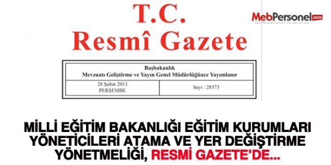 Yönetici Atama Yönetmeliği 2015 Yayınlandı MEB