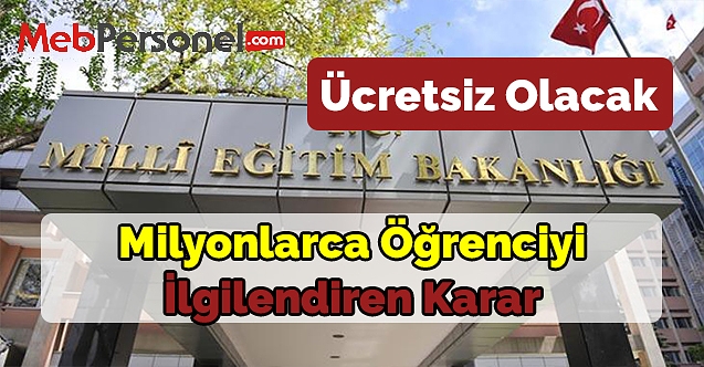 MEB'den Milyonlarca Öğrenciyi İlgilendiren Karar