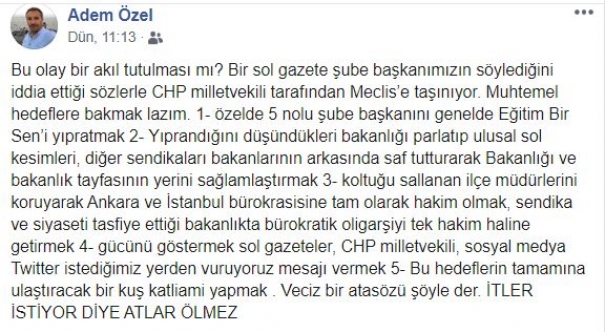 ÖĞRETMENEVİ MÜDÜRÜNDEN MİLLÎ EĞİTİM BAKANLIĞI VE BAKANLIK BÜROKRASİSİNE SALVOLAR