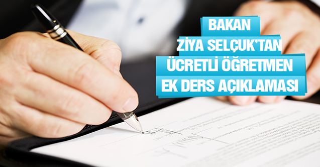Bakan Ziya Selçuk: Ücretli Öğretmenlere EK Ders Ücreti İçin Yeni Açıklama