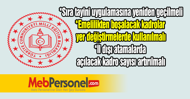 Öğretmenlerin Atama ve Yer Değiştirmeleri İle İlgili Önemli Talepler