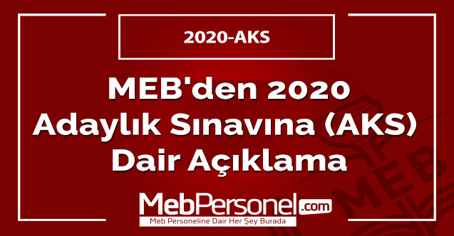 MEB'den 2020 Adaylık Sınavına Dair Açıklama
