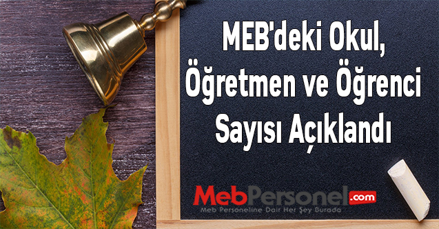 MEB'deki Okul, Öğretmen ve Öğrenci Sayısı Açıklandı