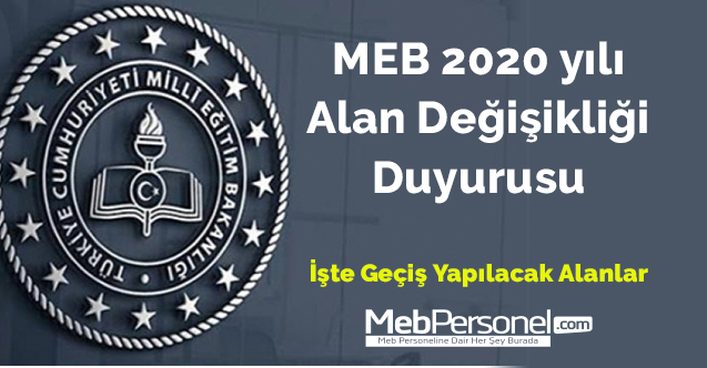 2020 yılı alan değişikliği duyurusu