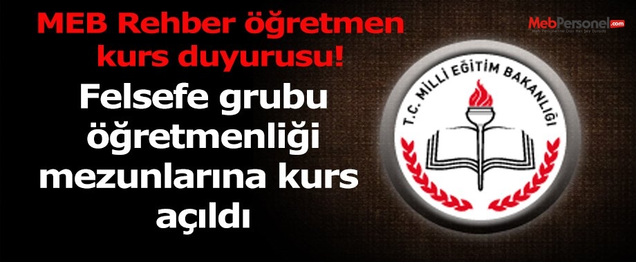 MEB'den rehber öğretmenlik kursu