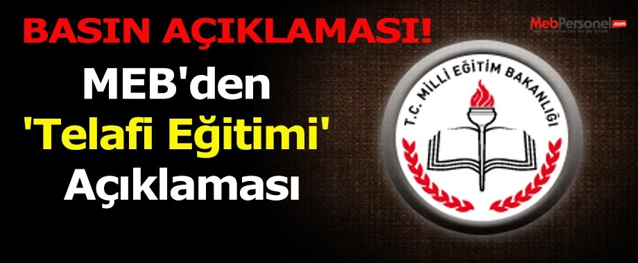 MEB'den 'telafi eğitimi' açıklaması
