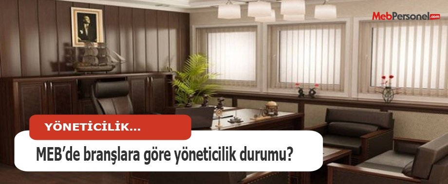 MEB'de Branşlara Göre Yöneticilik Durumu