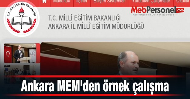 Ankara MEM'den örnek çalışma