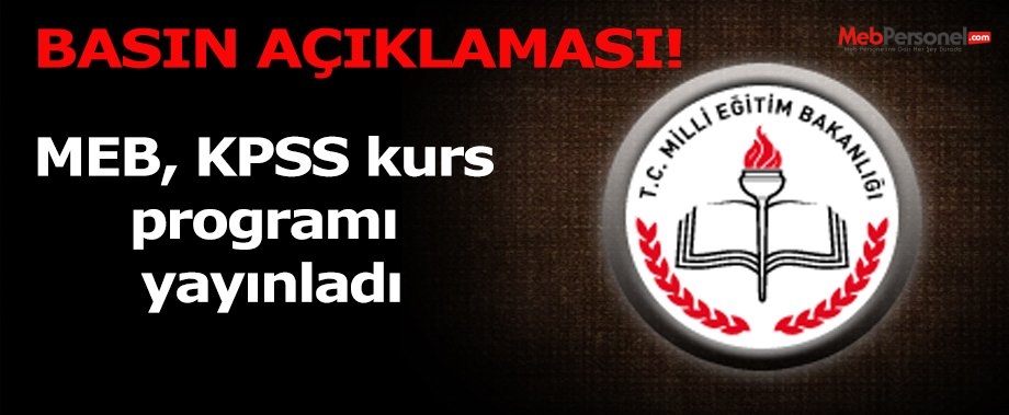 MEB, KPSS kurs programı yayınladı