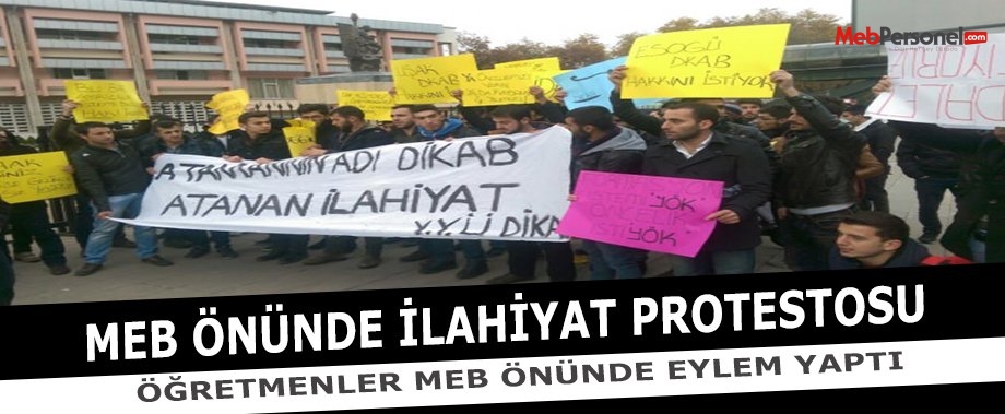 MEB önünde İlahiyat protestosu