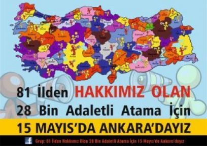 Atama Bekleyen Öğretmenler 15 Mayıs'da Ankarada
