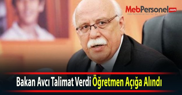 Bakan Avcı Talimat Verdi Öğretmen Açığa Alındı