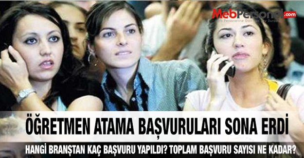 Öğretmen Atama Başvuruları Sona Erdi Hangi Branştan Kaç Başvuru Yapıldı?