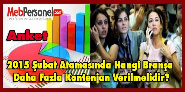 2015 Şubat Atamasında Hangi Branşa Daha Fazla Kontenjan Verilmelidir?