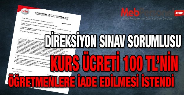 Direksiyon Sınav Sorumlusu Kurs Ücretinin İptali İstendi