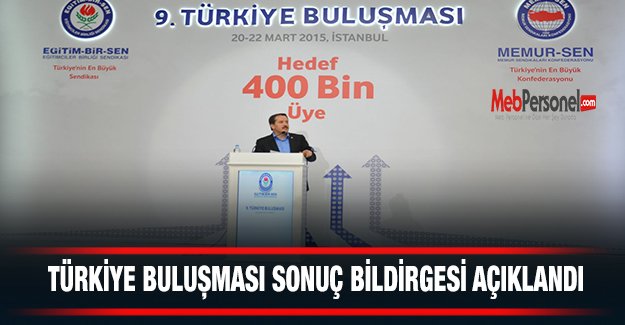 EBS Türkiye Buluşması Sonuç Bildirgesi Açıklandı