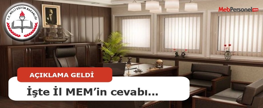 Aydın MEM'in cevabı