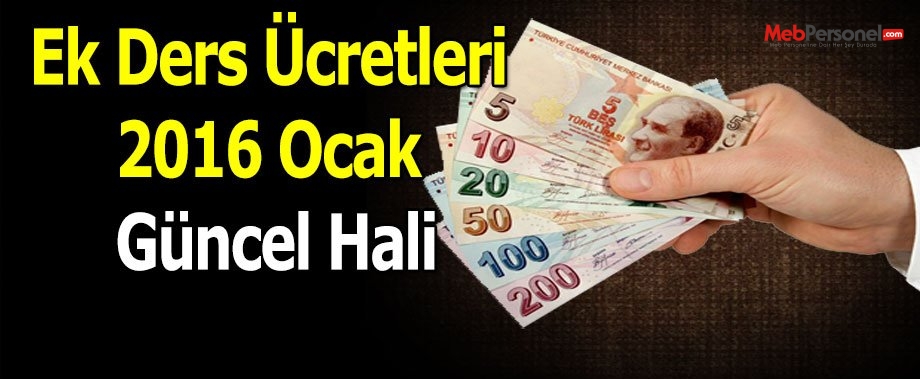 Ek Ders Ücretleri 2016 Ocak Güncel Hali