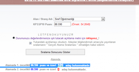 Kpss'den 88 Alan Sınıf Öğretmeni Atanmayabilir