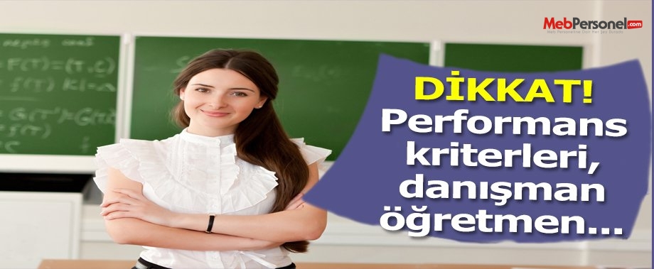 Performans kriterleri, danışman öğretmen...