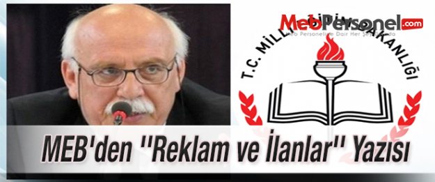 MEB'den ''Reklam ve İlanlar'' Yazısı