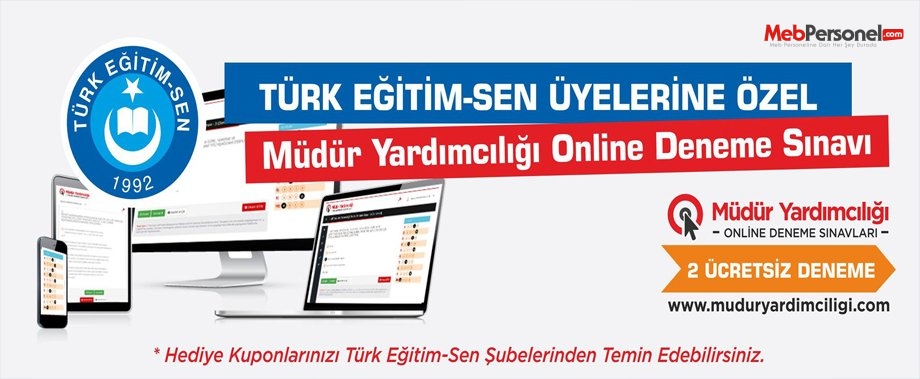 Türk Eğitim Sen Üyelerine Özel  Online Müdür Yardımcılığı Deneme Sınavı