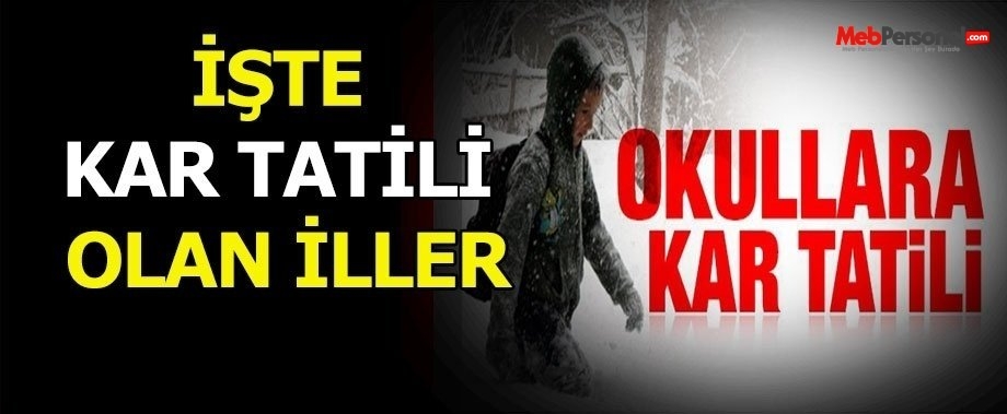 Yarın Okulların Tatil Olduğu İller 19 İl Kar Tatili 4 Ocak
