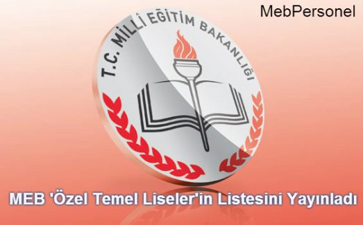 MEB 'Özel Temel Liseler'in Listesini Yayınladı