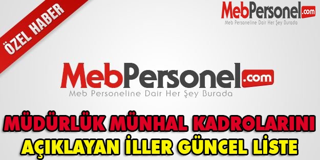 Müdürlük Münhal Kadrolarını Açıklayan İller Güncel-76