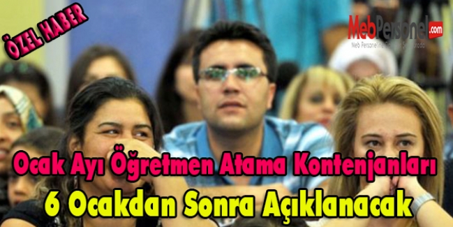 Ocak Ayı Öğretmen Atama Kontenjanları 6 Ocak'tan Sonra Açıklanacak