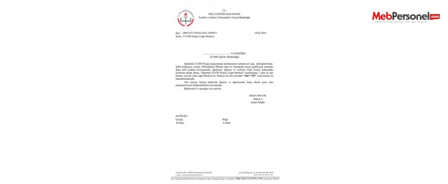 Fatih Projesi Çağrı Merkezi kuruldu