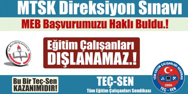 Okul ve Kurumlarda Görev Yapan Personeller de MTSK Direksiyon Sınavlarında Görev Alabilecektir