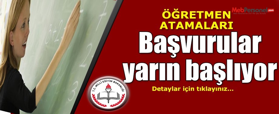 Öğretmen Atama Başvuruları Yarın Başlıyor