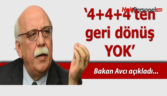 4+4+4 eğitim sisteminden geri dönüş yok