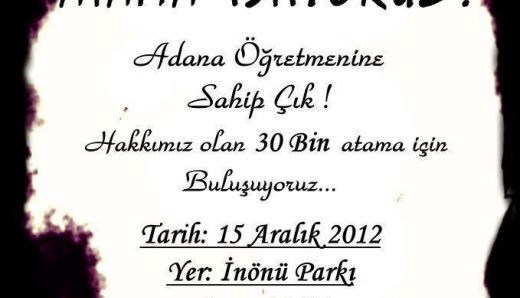 Şubatçılar Grubu 15 Aralıkta Adana'da eylemde
