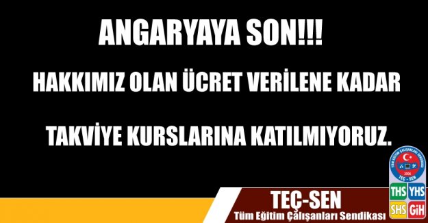 Takviye Kurslarında Ücret Verilene Kadar Eylemdeyiz